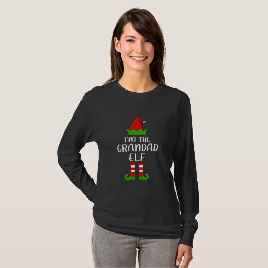 Funny Matching Family I'm The Grandad Elf T-Shirt (Vorne ganz)
