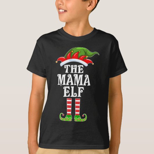 Funny Matching Family The Mama Elf Christmas Costu T-Shirt (Vorderseite)