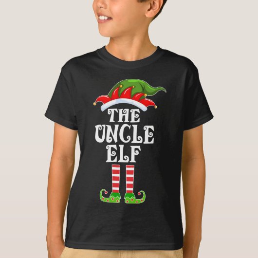 Funny Matching Family The Oncle Elf Weihnachtskost T-Shirt (Vorderseite)
