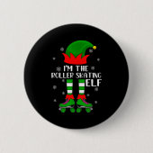 Funny Matching Group The Roller Skating Elf Christ Button (Vorderseite)