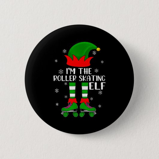 Funny Matching Group The Roller Skating Elf Christ Button (Vorderseite)