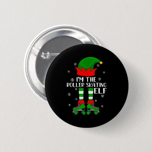 Funny Matching Group The Roller Skating Elf Christ Button (Vorne & Hinten)