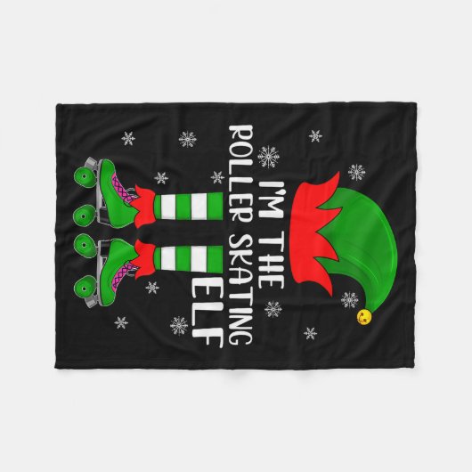 Funny Matching Group The Roller Skating Elf Christ Fleecedecke (Vorderseite (Horizontal))