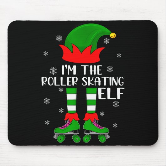 Funny Matching Group The Roller Skating Elf Christ Mousepad (Vorne)