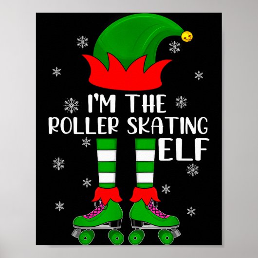 Funny Matching Group The Roller Skating Elf Christ Poster (Vorne)