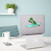 Funny Matching Sea Turtle Kayaking Cartoon Aufkleber (Laptop auf Schreibtisch)