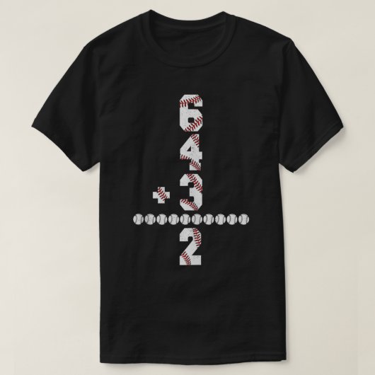 Funny Math 6 4 3 2 Baseball Lover Player Grafik T-Shirt (Design vorne)