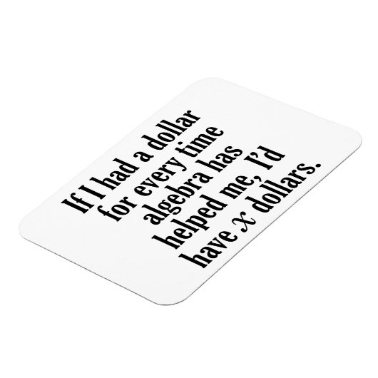 Funny Math/Algebra Zitat - Ich hätte x Dollar Magnet (Linke Seite)