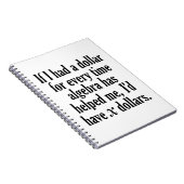 Funny Math/Algebra Zitat - Ich hätte x Dollar Notizblock (Rechte Seite)