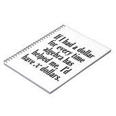 Funny Math/Algebra Zitat - Ich hätte x Dollar Notizblock (Linke Seite)