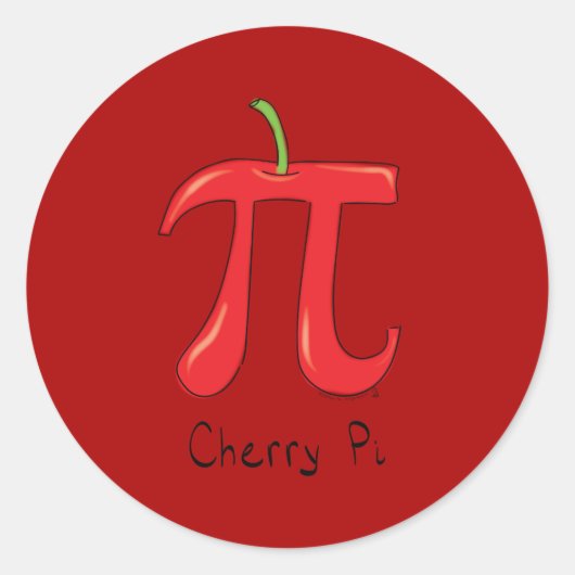 Funny Math Cherry Pi Symbol Runder Aufkleber (Vorderseite)