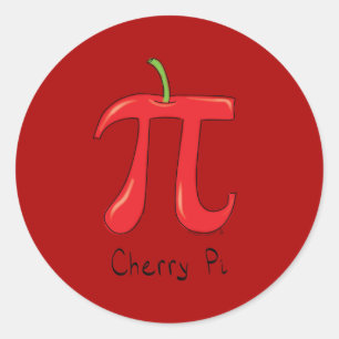 Funny Math Cherry Pi Symbol Runder Aufkleber