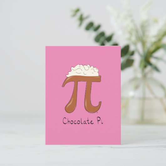 Funny Math Chocolate Pi Symbol Postkarte (Stehend Vorderseite)