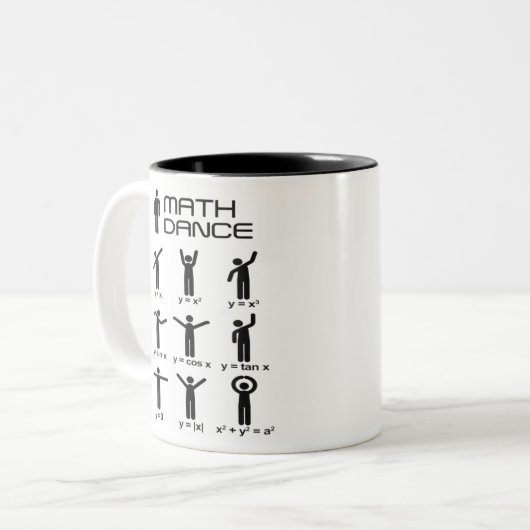 Funny Math Dance Algebra clever Maths students tea Zweifarbige Tasse (Vorderseite Links)