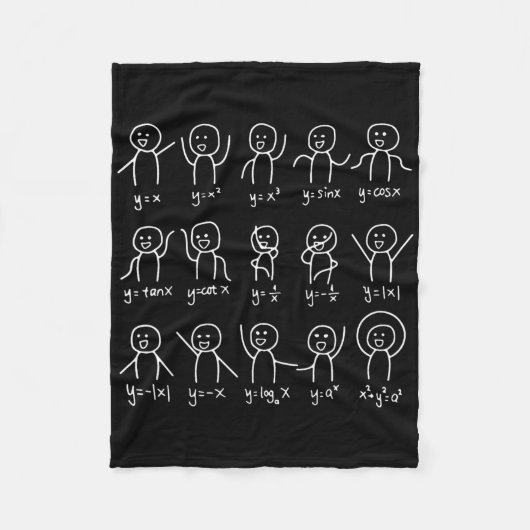 Funny Math Dances Happy Face Sketch Algebra Spaß Fleecedecke (Vorderseite)