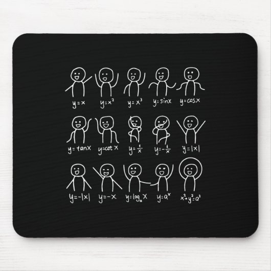 Funny Math Dances Happy Face Sketch Algebra Spaß Mousepad (Vorne)