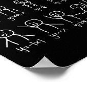 Funny Math Dances Happy Face Sketch Algebra Spaß Poster (Ecke)
