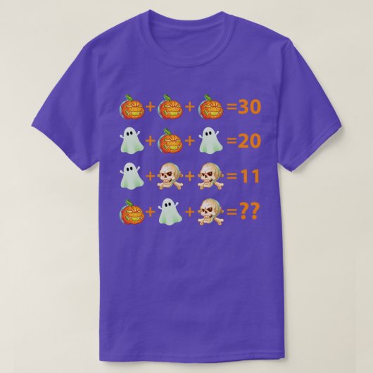 Funny Math Equation Pumpkin Ghost Halloween 1 T-Shirt (Design vorne)