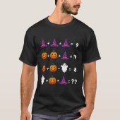 Funny Math Equation Pumpkin Hat Ghost Halloween T-Shirt (Vorderseite)