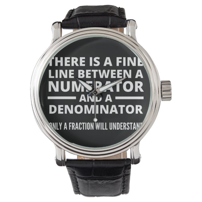 Funny Math FINE LINE NUMERATOR DENOMINATOR Armbanduhr (Vorderseite)