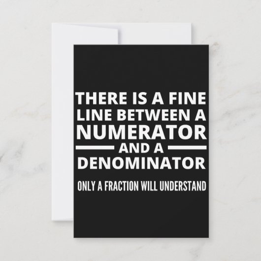 Funny Math  FINE LINE NUMERATOR DENOMINATOR Mitteilungskarte (Vorderseite)