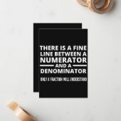 Funny Math  FINE LINE NUMERATOR DENOMINATOR Mitteilungskarte (Vorderseite/Rückseite Beispiel)