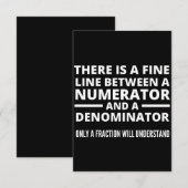 Funny Math  FINE LINE NUMERATOR DENOMINATOR Mitteilungskarte (Vorne/Hinten)