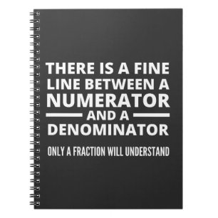 Funny Math FINE LINE NUMERATOR DENOMINATOR Notizblock
