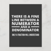 Funny Math FINE LINE NUMERATOR DENOMINATOR Postkarte (Vorderseite)