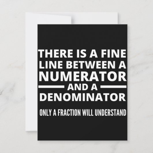 Funny Math FINE LINE NUMERATOR DENOMINATOR Save The Date (Vorderseite)