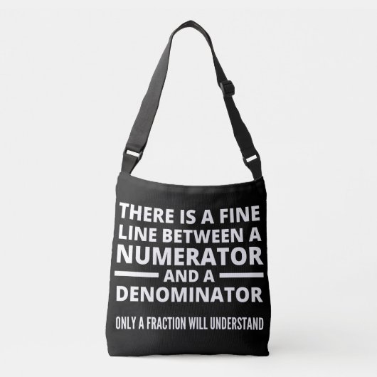 Funny Math FINE LINE NUMERATOR DENOMINATOR Tragetaschen Mit Langen Trägern (Vorderseite)
