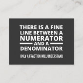 Funny Math FINE LINE NUMERATOR DENOMINATOR Visitenkarte (Vorderseite)