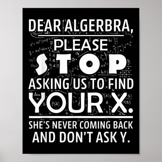 Funny Math For Math Lovers Nerd Nerdy Hilarious De Poster (Vorne)