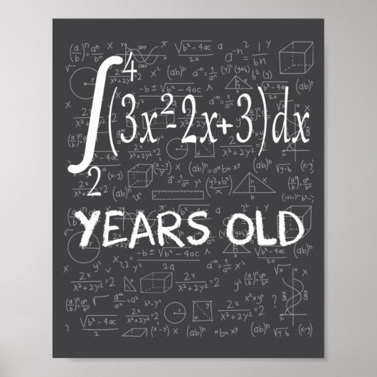 Funny Math Geek 50 Years Old 50th Birthday Integra Poster (Vorne)