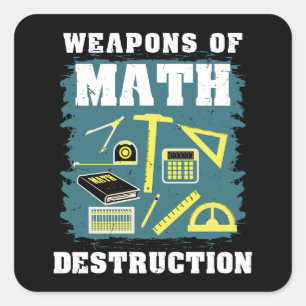 Funny Math Gifts Quadratischer Aufkleber