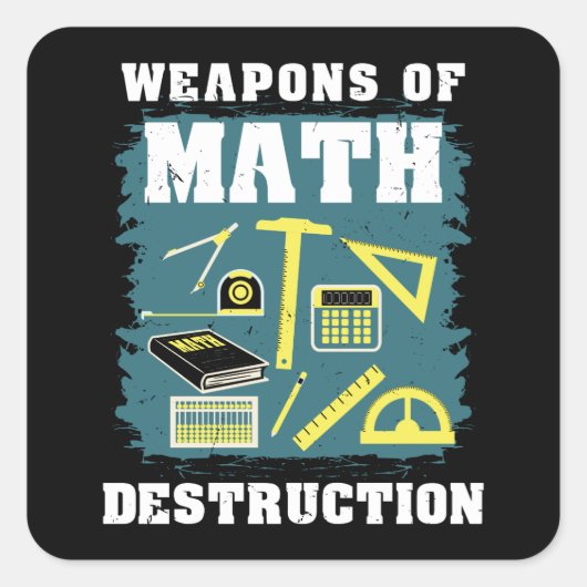 Funny Math Gifts Quadratischer Aufkleber (Vorderseite)