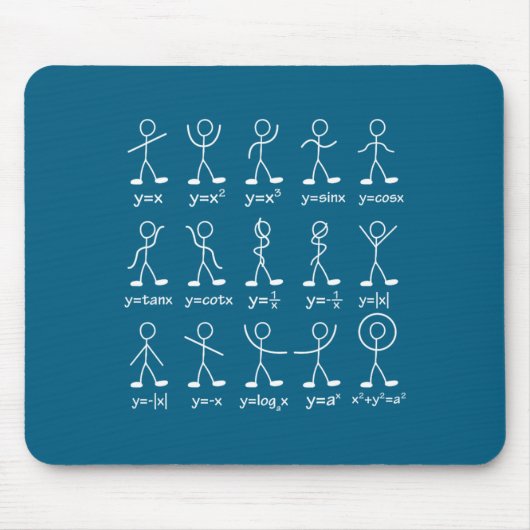 Funny Math Graph Stick Figures Algebra Calculus Hu Mousepad (Vorne)