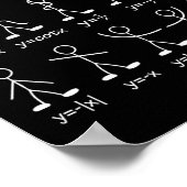 Funny Math Graph Stick Figures Algebra Calculus Hu Poster (Ecke)