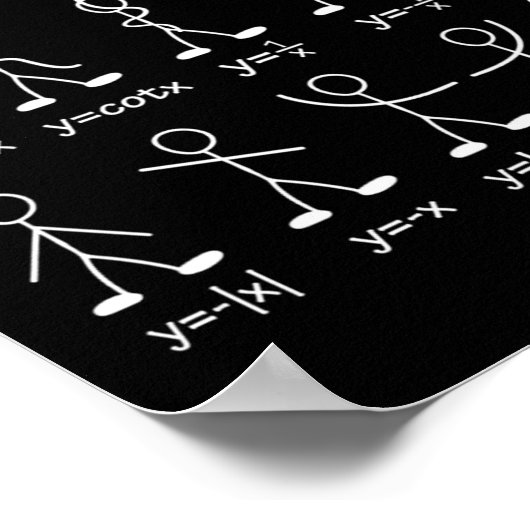 Funny Math Graph Stick Figures Algebra Calculus Hu Poster (Ecke)