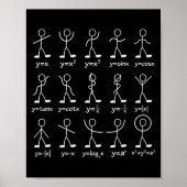 Funny Math Graph Stick Figures Algebra Calculus Hu Poster (Vorne)