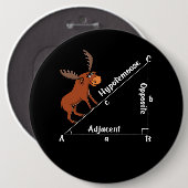 Funny Math Hypotemoose Geometry Else Joke Pun Button (Vorne & Hinten)