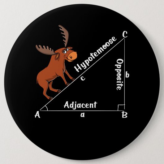 Funny Math Hypotemoose Geometry Else Joke Pun Button (Vorderseite)