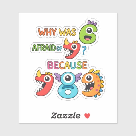 Funny Math Joke Numbers Sticker for Kids (Blatt)