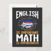 Funny Math Lehrer Kampf Englisch Probleme Postkarte (Vorne/Hinten)