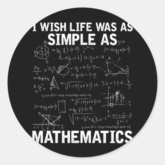 Funny Math Lehrer Mathematik Nerd Runder Aufkleber (Vorderseite)