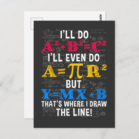 Funny Math Lehrer Spaß Algebra Mathematics Joke Postkarte (Vorne/Hinten)