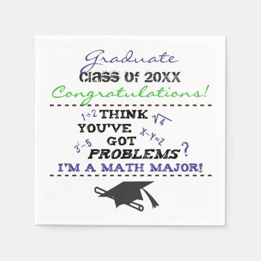 Funny Math Major Abschluss Custom Paper Napkins Serviette (Vorderseite)