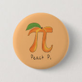 Funny Math Peach Pi Symbol Button (Vorderseite)