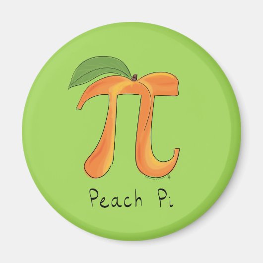 Funny Math Peach Pi Symbol Magnet (Vorne)