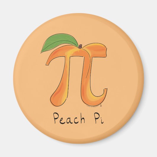 Funny Math Peach Pi Symbol Magnet (Vorne)